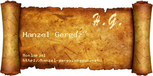 Hanzel Gergő névjegykártya